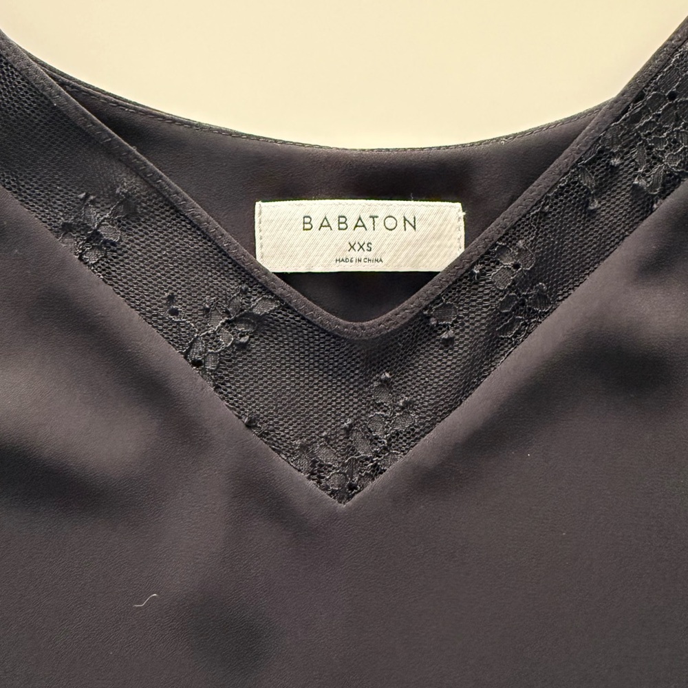 Babaton Black Lace-Trimmed Top